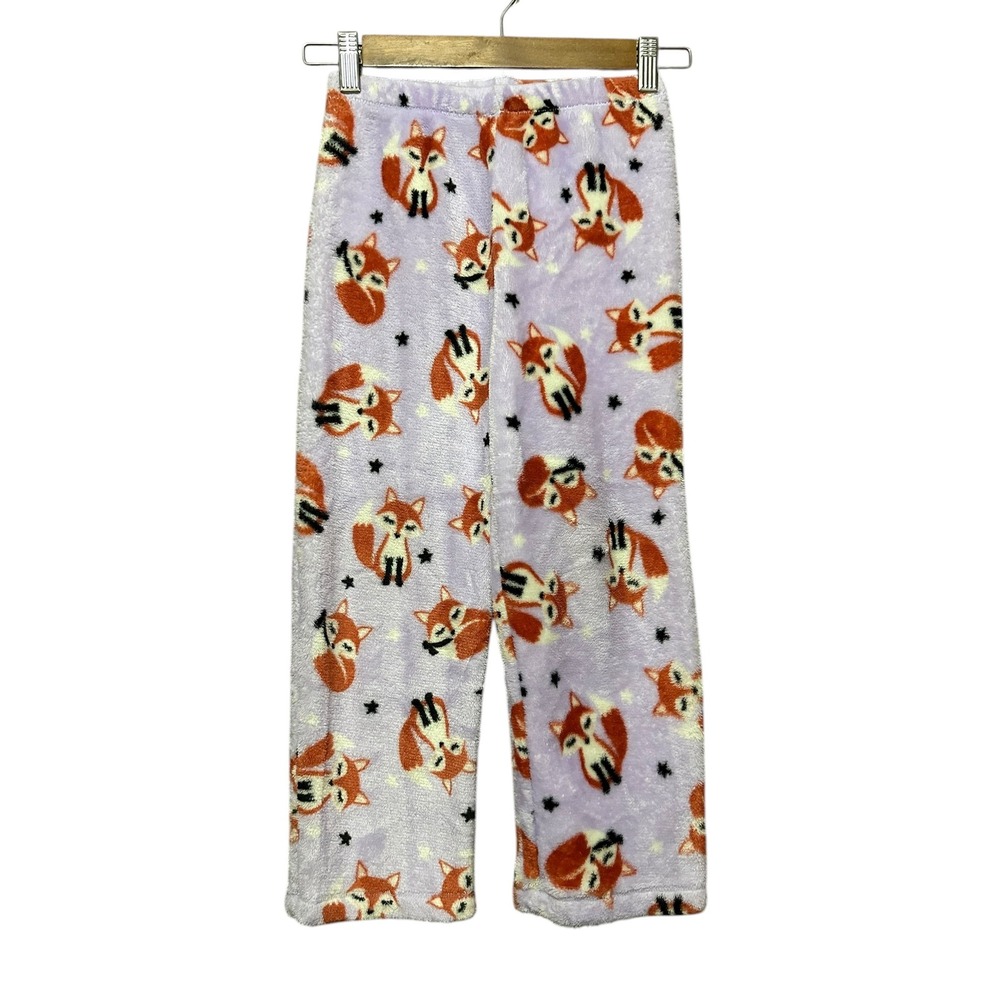 Wonder Nation Purple Fox Pajama Pants Kids Size S 6-6X Flame Resistant Sleepwear
